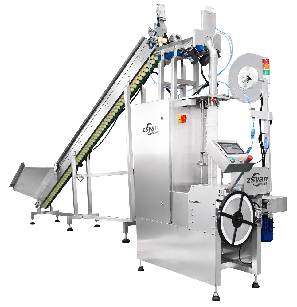 Striped garlic mesh bag packaging machine